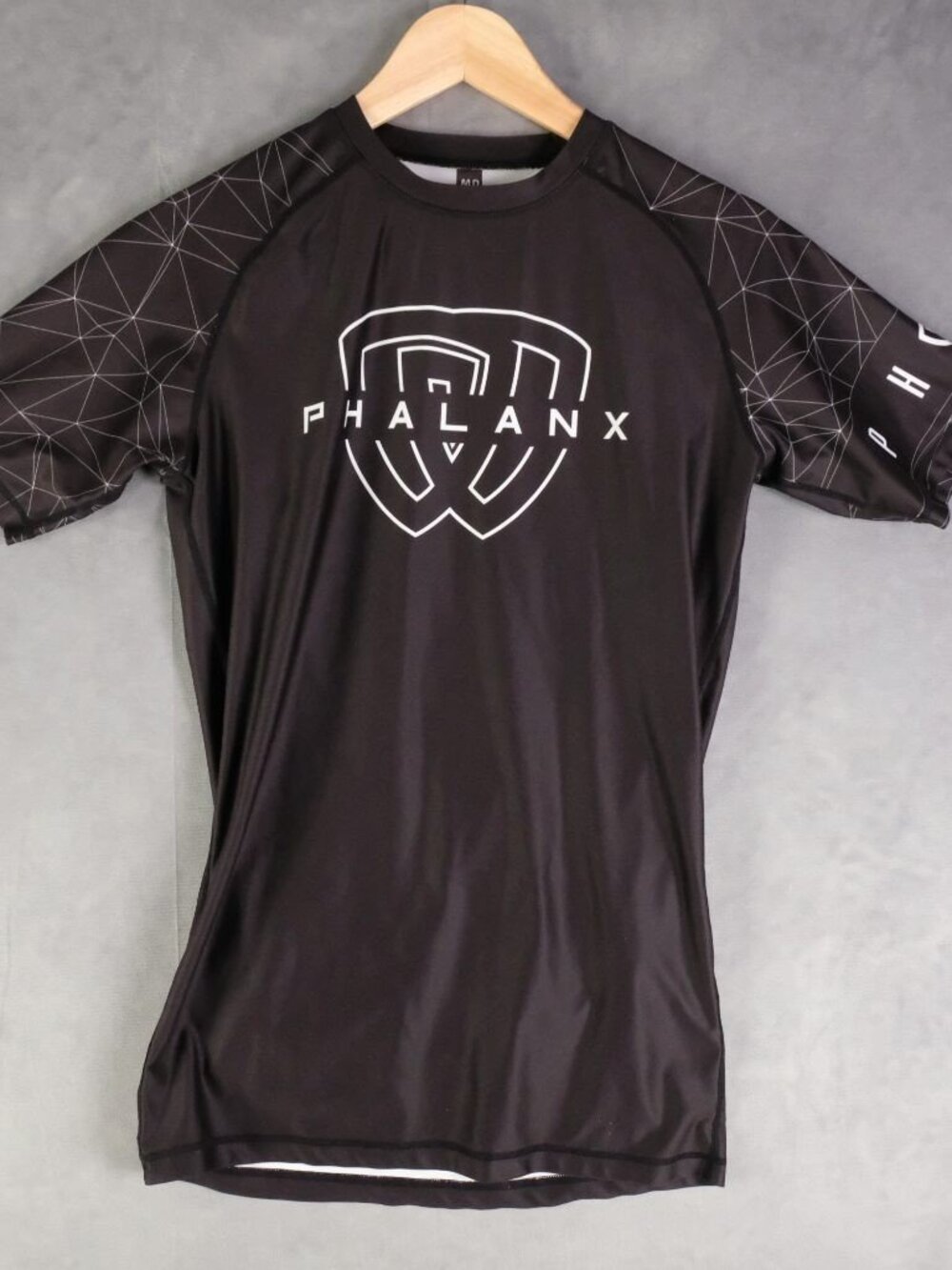 Phalanx Rash Guard Mens Medium Black White Geometric Elevate Athletic Shirt
